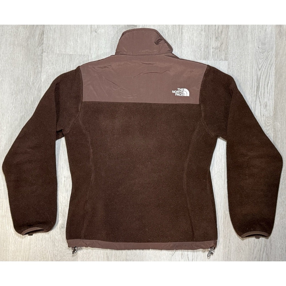 The North Face Denali Jacket Womens Small Brown Full Zip Mock Neck Fleece Logo - Picture 6 of 10
